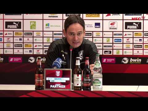 29. Spieltag 2020/21: F.C. Hansa Rostock - Hallescher FC | Pressekonferenz vor dem Spiel