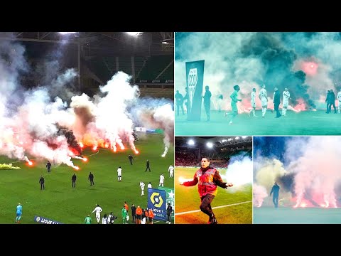 Saint Étienne vs Angers kick-off delayed; Flares being thrown, Players Returned to Dressing Room