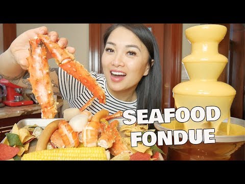 SEAFOOD CHEESE FONDUE Mukbang (*LETS EAT) | SASVlogs