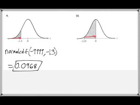 Math 209 : 6.1 #9, #10 (Statistics Tutorial : The Standard Normal Distribution, normalcdf)