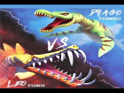 DINOSHARK BATTLE!! Leo vs Drago - Leo vs Drago - Hungry Shark Evolution vs Hungry Shark World