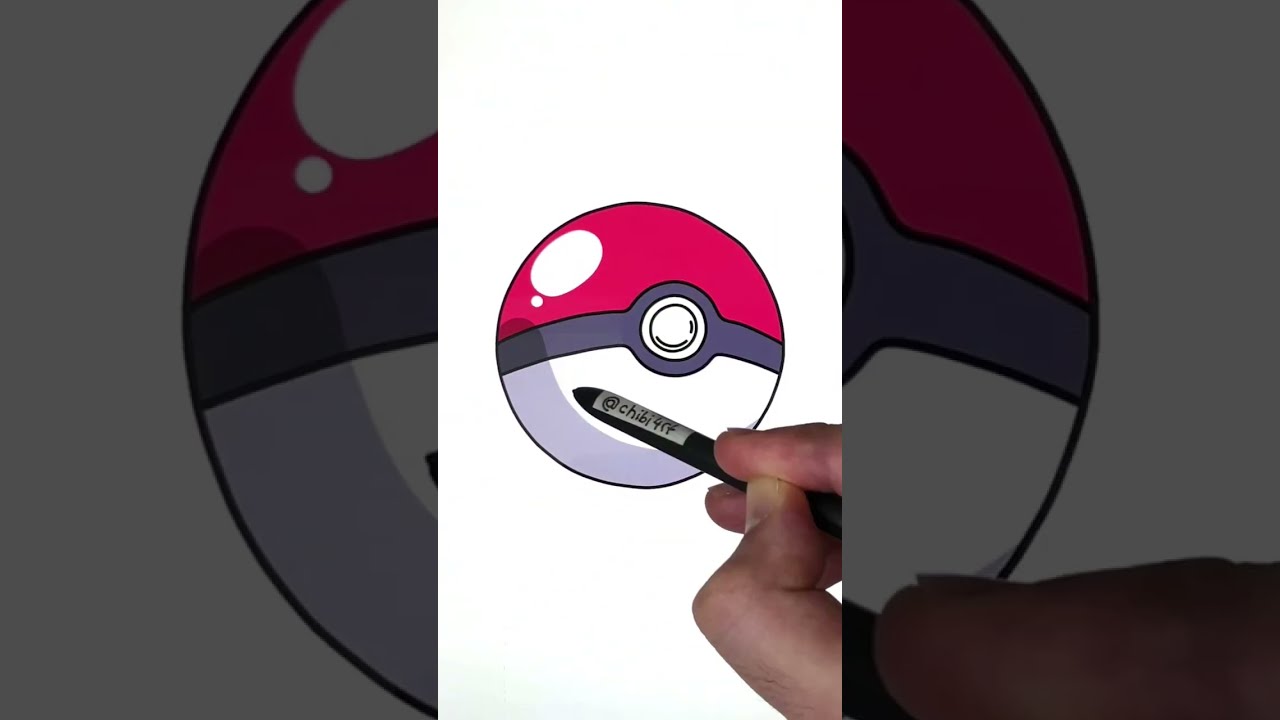 #howto #drawing #pokeball ✍🔴⚪ #pokemon #art #shorts