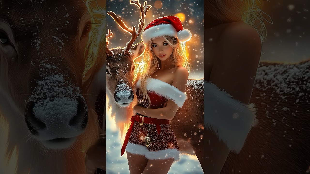 Deer and Santa Girl Fusion Performance #ai #agt  #americagottelent #magic