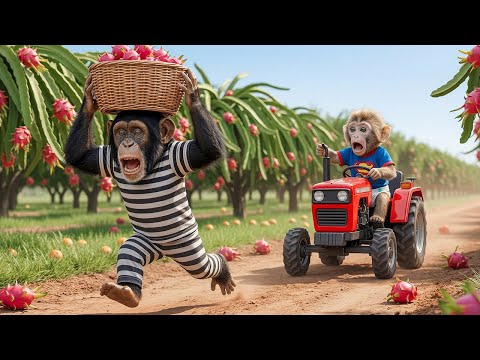 Monkey Riki’s Dragon Fruit Farm Robbery! Thief Steals Trailer & Gets Caught 🚓🐒