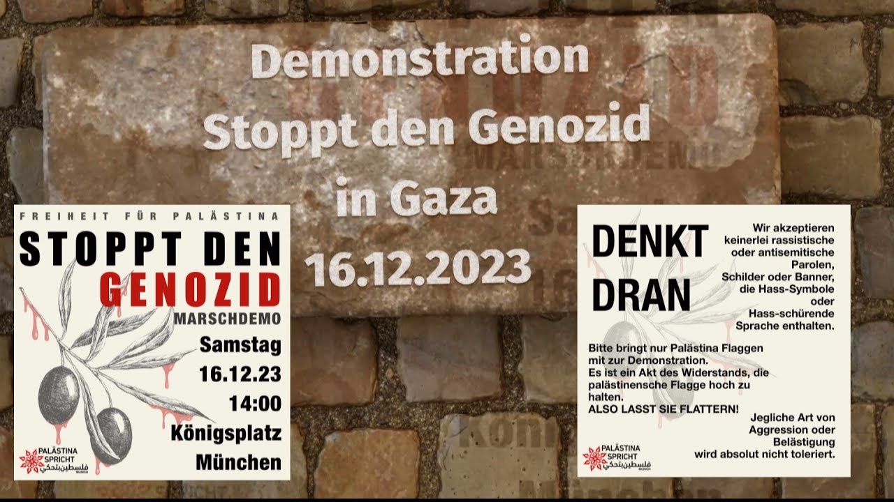 Demonstration Stoppt den Genozid in Gaza München 16. Dezember 2023