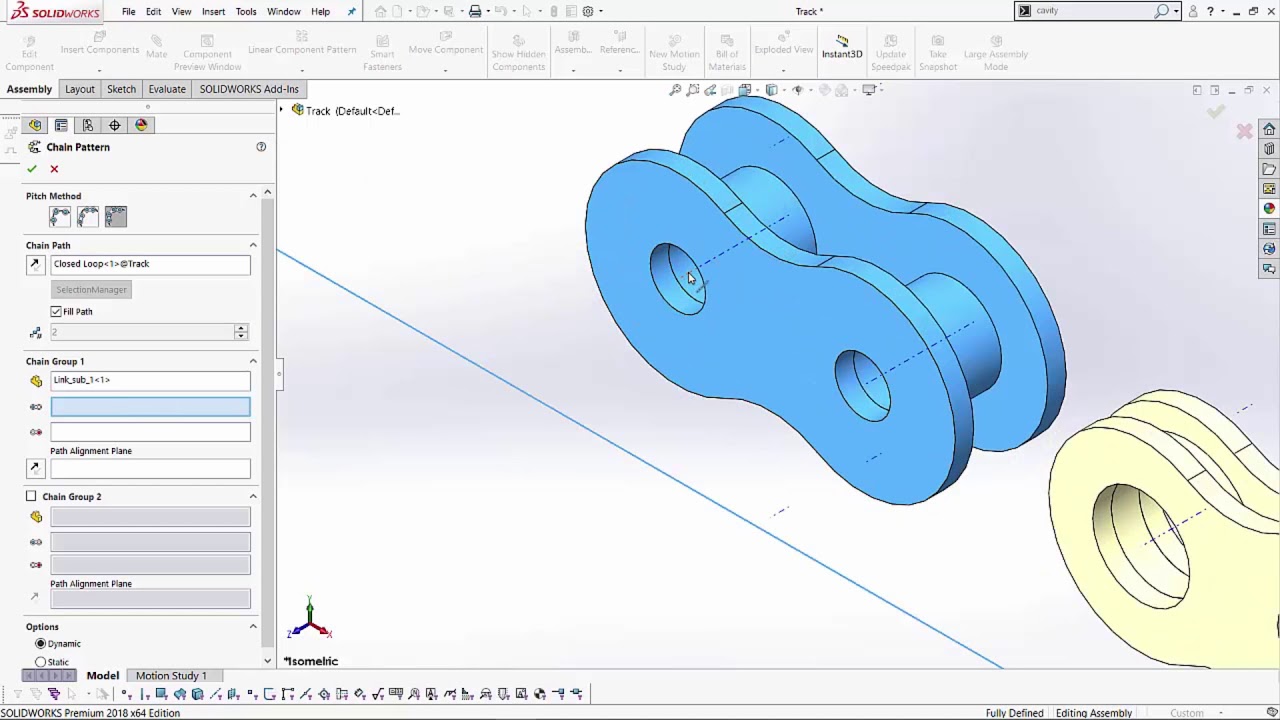 SOLIDWORKS - Chain Component Pattern