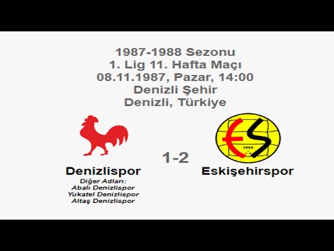Denizlispor 1-2 Eskişehirspor [HD] 08.11.1987 - 1987-1988 Turkish 1st League Matchday 11