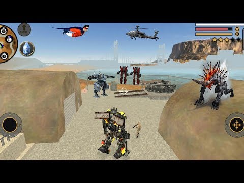 Vegas Crime Simulator (Transformer Capture Army Base)Car Robot Destroy Army Helicopter - Gameplay HD