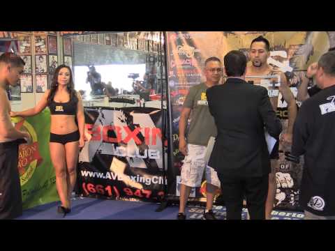 Fists of Fury 2 weigh-in Danny Favella and Eddie Diaz