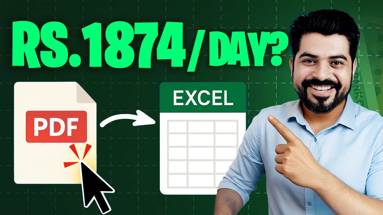 PDF to Excel Conversion work Rs. 1874 per day ❓ (Second Salary)