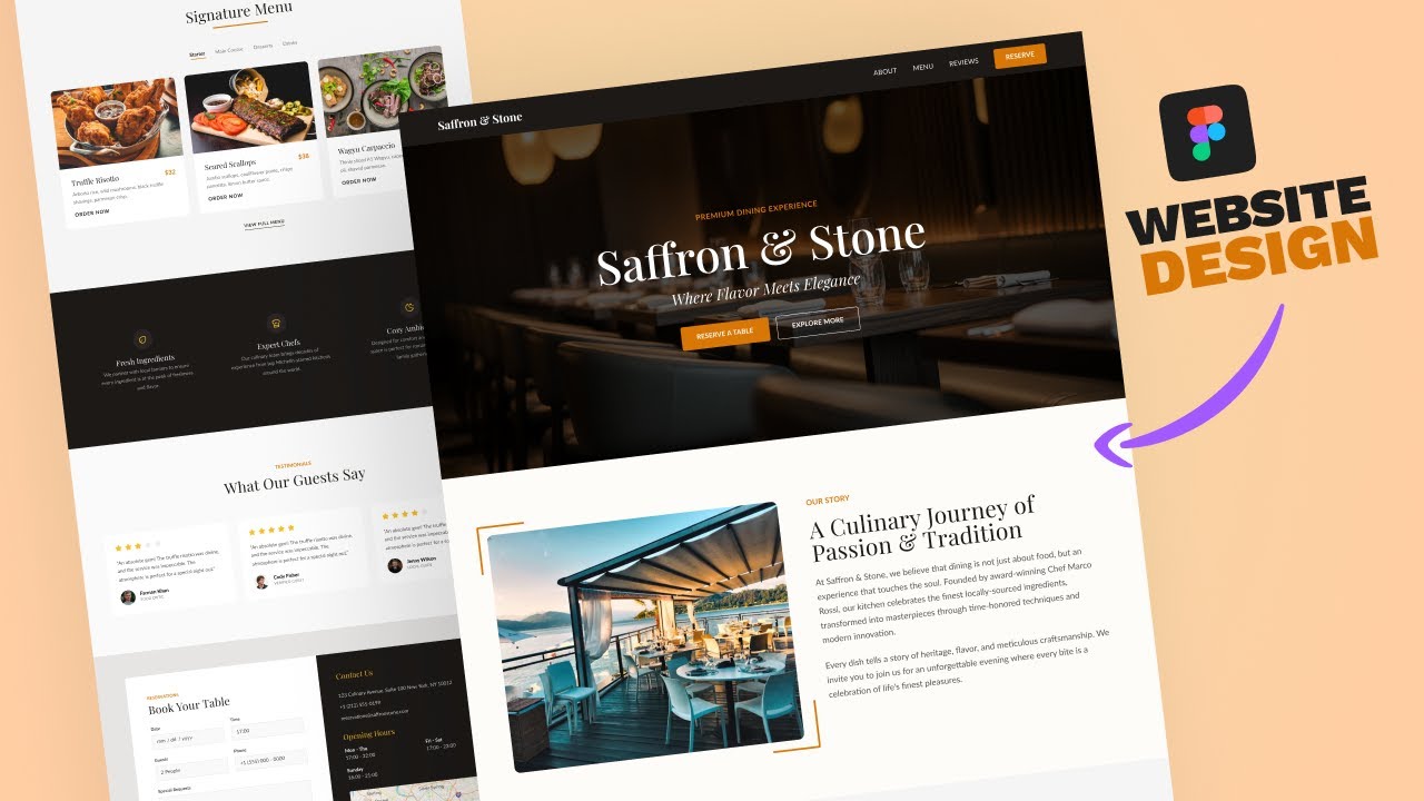 Create Full Restaurant Website UI Design in Figma | Responsive Auto Layout Tutorial | GDMentor