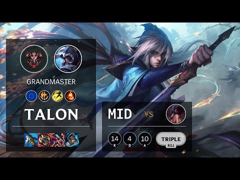 Talon Mid vs Akali - EUW Grandmaster Patch 10.25b