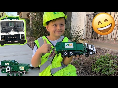 Roman Gets New Waste Management Toy Garbage Truck