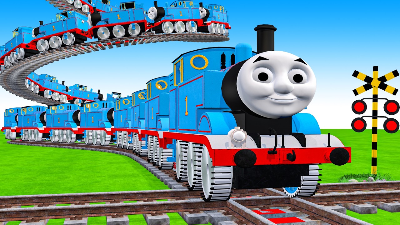 【踏切アニメ】複雑な電車 3 Trains Climbing Pynamid 2025 🚦 Fumikiri 3D Railroad Crossing Animation #1