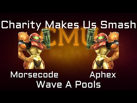 Charity Makes Us Smash Project M Wave A Pools -  Morsecode (Samus) vs. Aphex (Samus/Link)