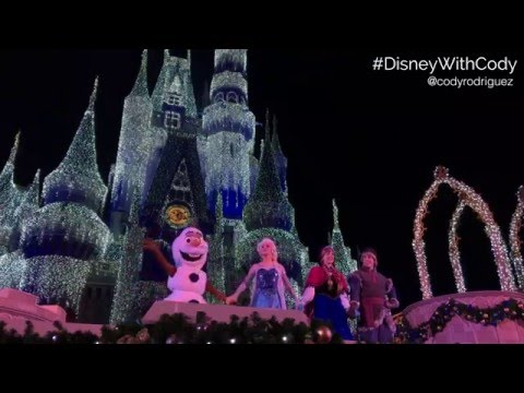 A Frozen Holiday Wish Walt Disney World Castle Lighting Show Magic Kingdom 2015