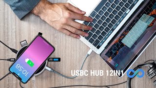 MoovyGo 12-in-1 USB-C Hub Station with Wireless Charging + Power Bank