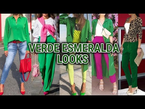 Colores de MODA 2022/ combinaciones de ROPA en COLOR VERDE  / OUTFITS con ropa en TONOS VERDES