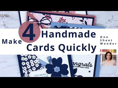 Make 4 Handmade Cards Quickly! An Irresistible One Sheet Wonder