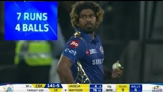 IPL 2019 final Mi vs CSK last over - CSK vs MI final Highlights - Malinga last over bowling