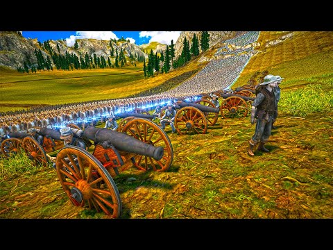 Confederate Field Cannon & 3 fullauto Archers force vs. 3 million Evils !! UEBS 2