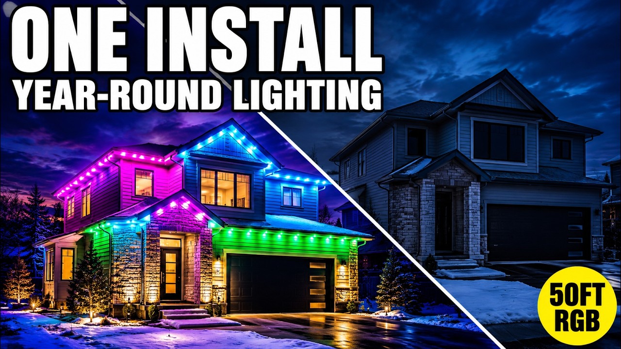 50ft Permanent Outdoor Eve Lights App Controlled RGBTW White Wire