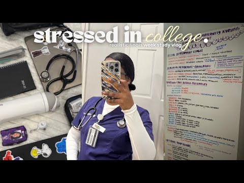 nursing school is hard | realistic college finals week study vlog, morning routine, waking up at 5am