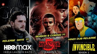 😱HBO MAX IINDIA Release Date , Stranger Things Season 6 & Invincible Hindi Dub Updates .