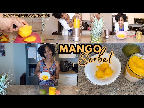 Mango Sorbet Recipe from Scratch using Ice Cream Maker🥭 Easy and Simple Ice Cream Recipes