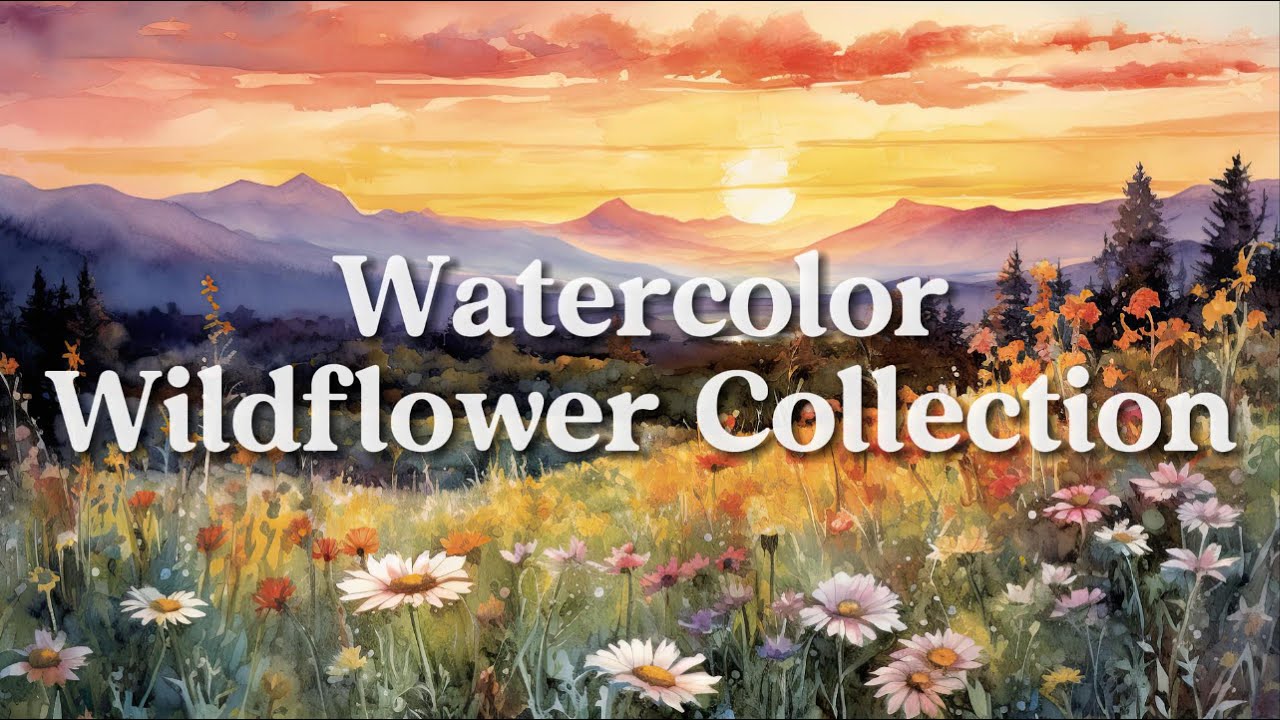 Watercolor Painting Slideshow • No Sound • 3 Hours