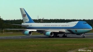 preview picture of video 'Air Force One Landing at Arlanda Airport 2013-09-04'