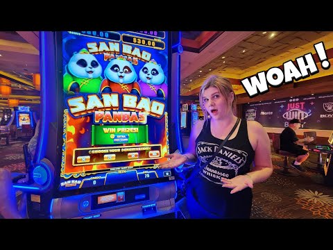 NON-Stop Bonus WINS on the New San Bao Pandas Slot Machine!!