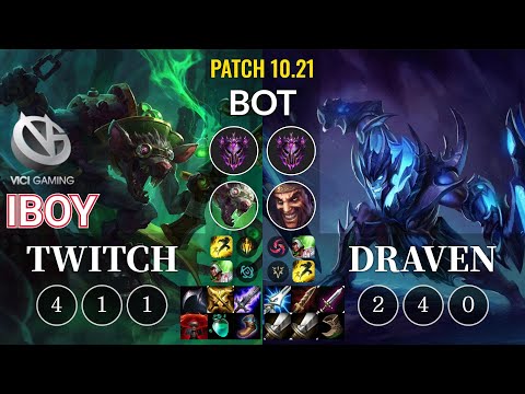 VG iBoy Twitch vs Draven Bot - KR Patch 10.21