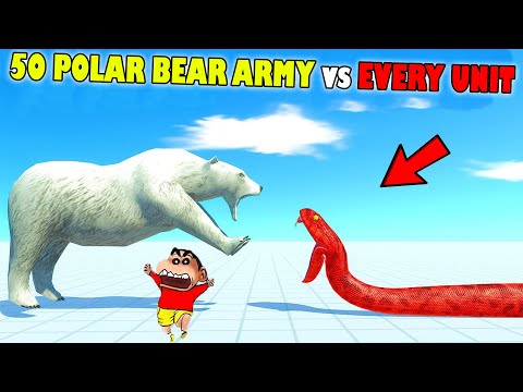 50 POLAR BEAR vs EVERY UNIT | SHINCHAN and CHOP fight DINOSAURS😱|😂Funny game in Hindi animal battle