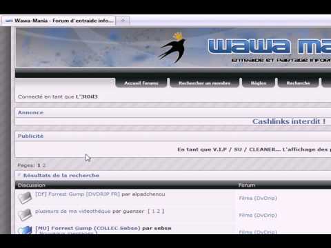 La fonction recherche de wawa-mania