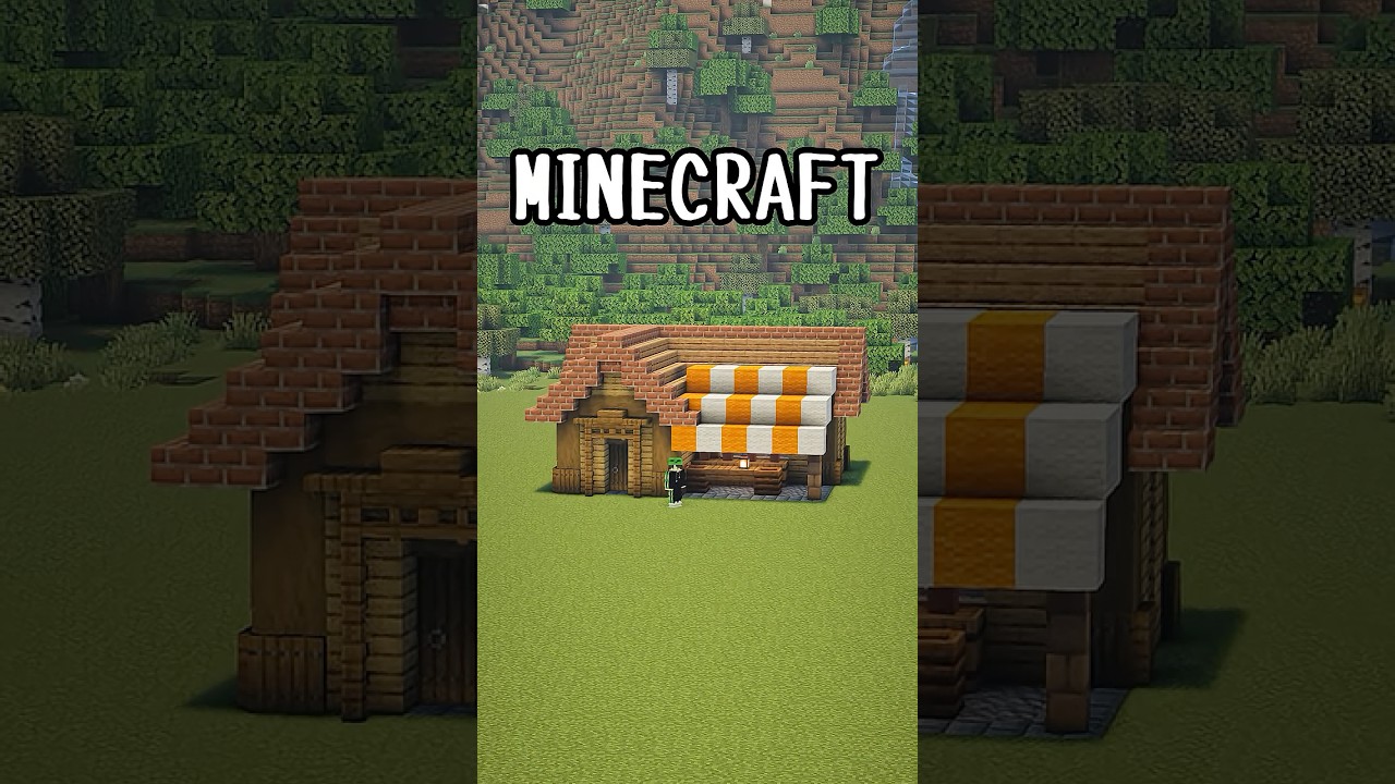 【マイクラ建築】お店付きの小さくてかわいい家を建築してみた #shorts #minecraft #マイクラ #マイクラ建築