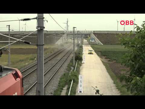 Bremstest - eine Lok gegen ein Auto