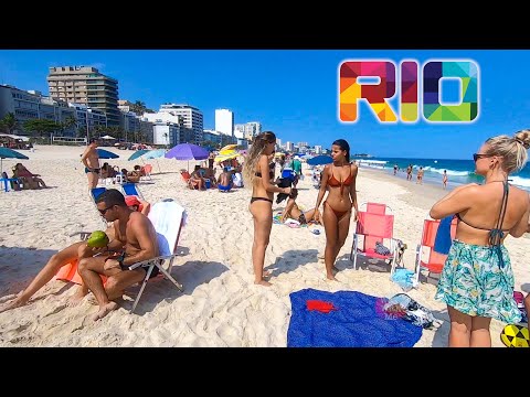 🇧🇷 Beach Walk Rio de Janeiro Leblon Brazil BEACH PARTY 2021
