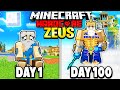 I Survived 100 Days as ZEUS in Minecraft.. Here's What Happened..