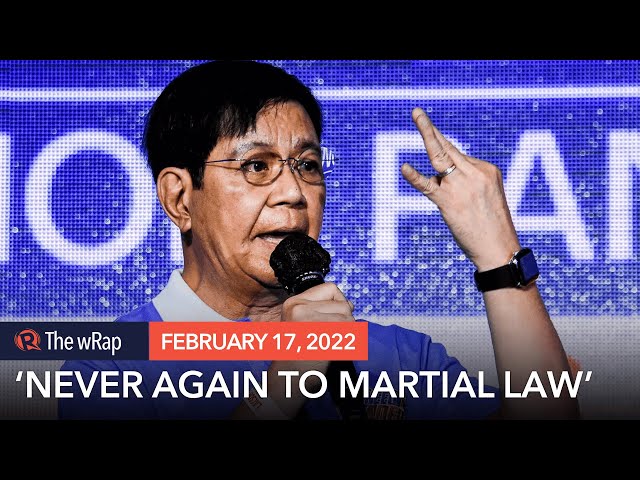 Lacson: Never again to Martial Law