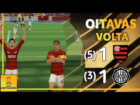 Flamengo 1 (5) x (3) 1 Olímpia | Libertadores (oitavas: volta | agregado: 1x1)