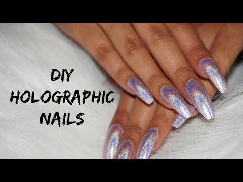 DIY CHEAP COFFIN/BALLERINA HOLOGRAPHIC NAILS AT HOME (NO ACRYLIC)