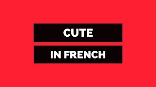 How to say cute in French 🥰  Vocabulary, exemples, and pronunciation