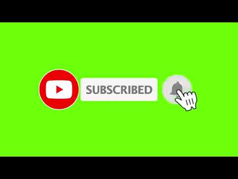 Youtube Animated Green screen Subscribe button with bell icon sound  tone #greenscreen