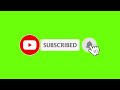Youtube Animated Green screen Subscribe button with bell icon sound  tone #greenscreen