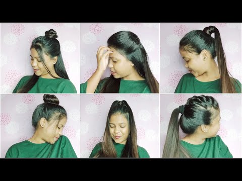 6 Easy & Cute 👌💗 Hairstyles for Girls| For Long to Medium hair | Different Hairstyle