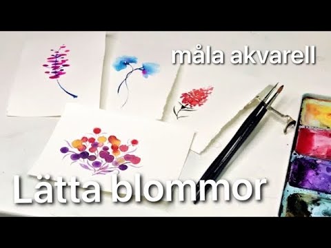 , title : '4 tekniker i akvarell - blommor för nybörjare'