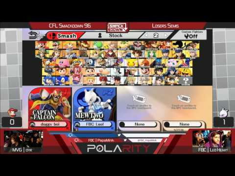 CFL Smackdown 96 WiiU - FBC LeoHeart (Mewtwo) vs MVG Dyr (Random) - Losers Semis