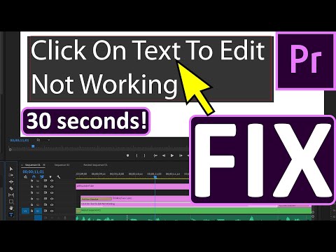 Click On Text To Edit Not Working Premiere Pro