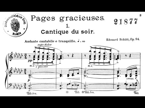 Eduard Schütt | Cantique du soir, Op.94/1 | Pages gracieuses